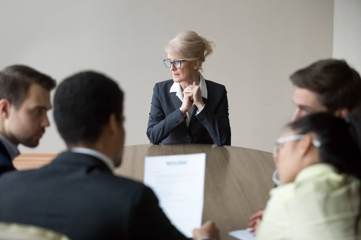 Mature woman at job interview