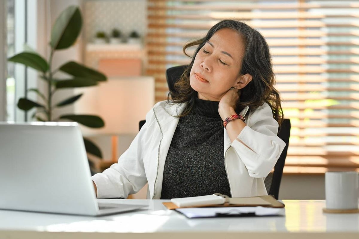 Tired woman at work